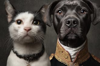draw custom pet portrait or pet illustration in tattoo style