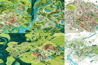 draw vector map in illustrator