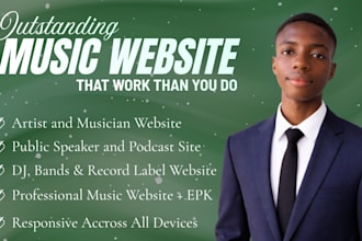 design musician website, speaker website, artist, dj, record and band website