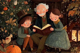 christmas children book illustration, bible illustration