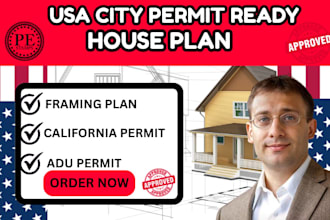 architect of city permit blueprint, adu, mep, framing , patio ,california permit