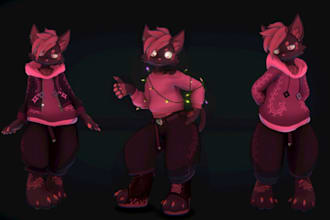 create a custom vrchat avatar, vtuber model with full body rig and unique design