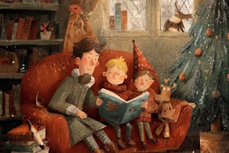 design christmas children story book illustration kids book children book cover