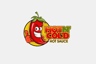 design colorful mascot hot sauce logo