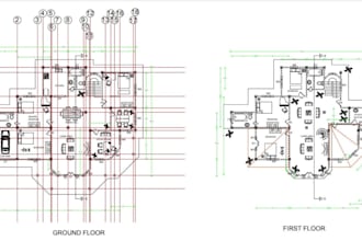 create 2d autocad drawings and floor plan