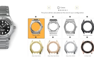 design any 2d 3d watch configuration on shopify kickflip, and zakeke