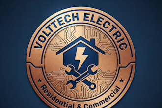 design a custom electrician logo for your electrical business