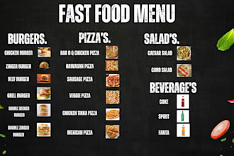 design creative awesome restaurant menu and food menu