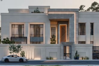 remodel 3d luxury villa house, exterior design outdoor terrace, cgi  rendering