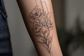 do minimal linework tattoo design for you