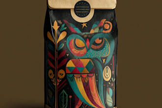 create coffee label and packaging design