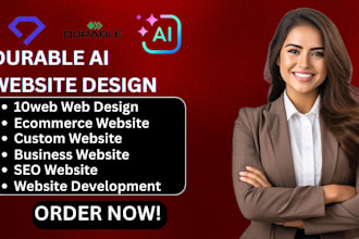 design 10web ai website, 10web ecommerce website, and durable ai website