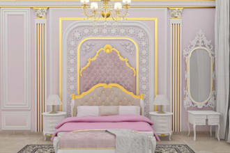 create kids bedroom, playroom, nursery kindergarten, interior layout, cgi render