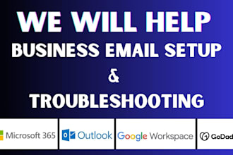 email setup, troubleshoot on microsoft 365, outlook, google workspace, godaddy