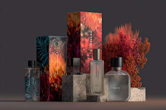design luxury cosmetic,label and box packaging