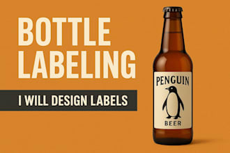 do custom bottle label design, product label design, packaging design