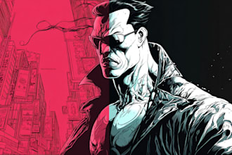 draw retro vintage comic illustration  comic book artist