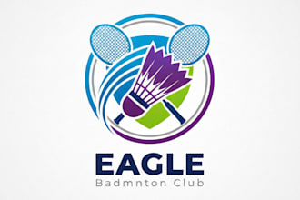 design a custom badminton logo for your team or brand