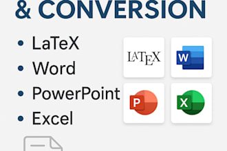latex, ms word, excel , powerpoint formatting , conversion