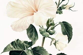 craft a beautiful botanical or floral illustration
