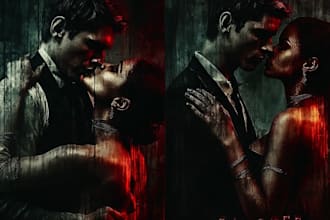 illustrate dark romance book cover, scifi book cover, horror