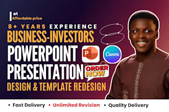 improve, design business powerpoint, investor pitch deck, company profile, ppt