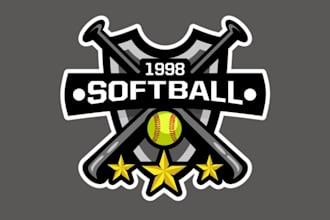 do attractive and imagination softball logo