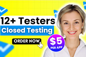 provide 12 testers or 20 testers for google play console closed testing of app