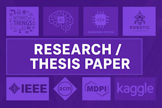 develop iot, ai, ml, dl solutions for research or thesis publication
