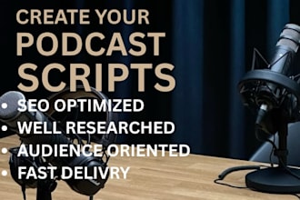 create engaging podcast content, episode writing and talking points in 24 hours