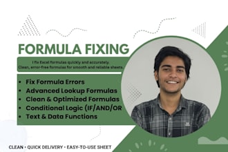 create and fix any excel formula, excel data cleaning