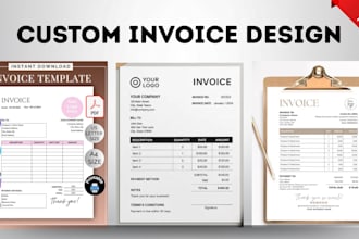 do invoice design, letterhead, business card, invoice template, xero invoice