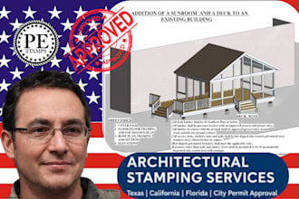 drawreview stamp deck plan, deck addition, deck remodel sunroom for city permit