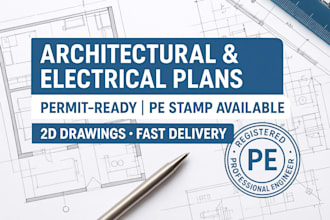 professional architectural drawing electrical and pe stamp