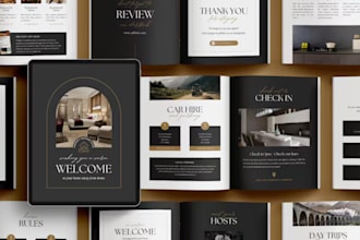 do airbnb templates for etsy shop, digital products, welcome book, house manual