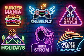 design 5 neon logo and neon sign for you in just 24 hours