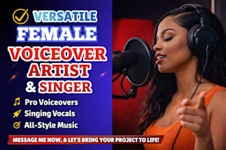 record a custom song, theme song or cover as a professional female pop vocalist