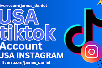 create USA tiktok account, USA instagram account, tiktok USA instagram