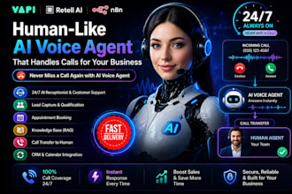 create a human like ai voice agent, ai receptionist using vapi or retel ai