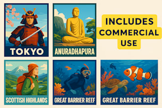 design custom travel posters for any country or destination