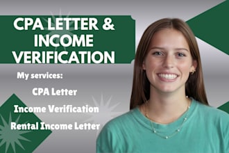 do a licensed CPA letter, income verification letter, self employment letter