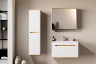 hyper realistic 3d bathroom cabinet rendering