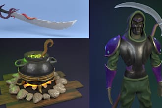 create premium stylized 3d game ready assets and characters