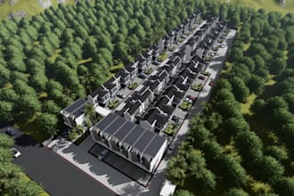 remodel 3d townhouse community,cluster housing,real estate development,rendering