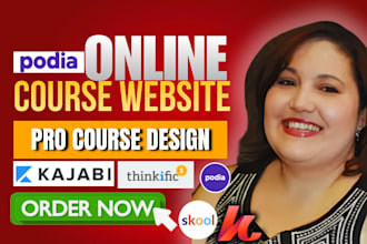 do podia course website design, course creation and sales page setup