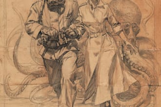 create vintage comic, horror and sci fi art