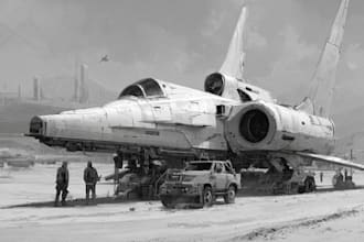 draw spaceship concept art or design a starship or scifi vehicle