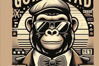 make creative vintage gorilla logo