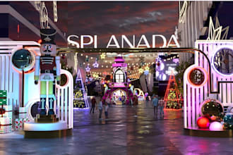public outdoor christmas design,holiday themed decoration,festive event,lighting