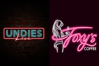 design 3d neon sign neon logo with acrylic effect